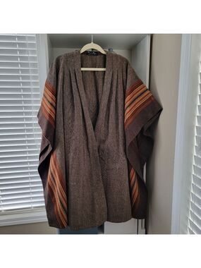 Italian Wool Poncho Shawl Cape #2889